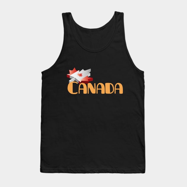 Canada Text with National Flag Tank Top by PongPete